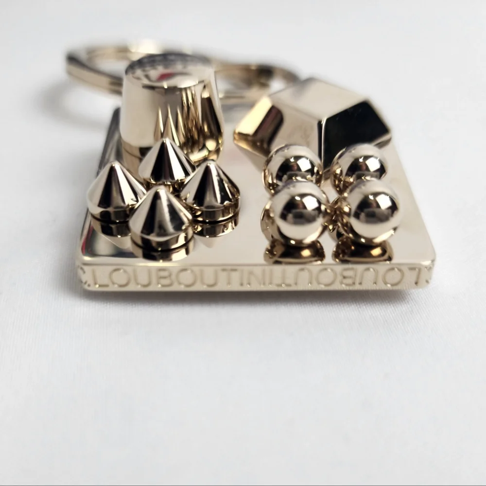 Authentic Christian Louboutin Gold Spike Keychain New